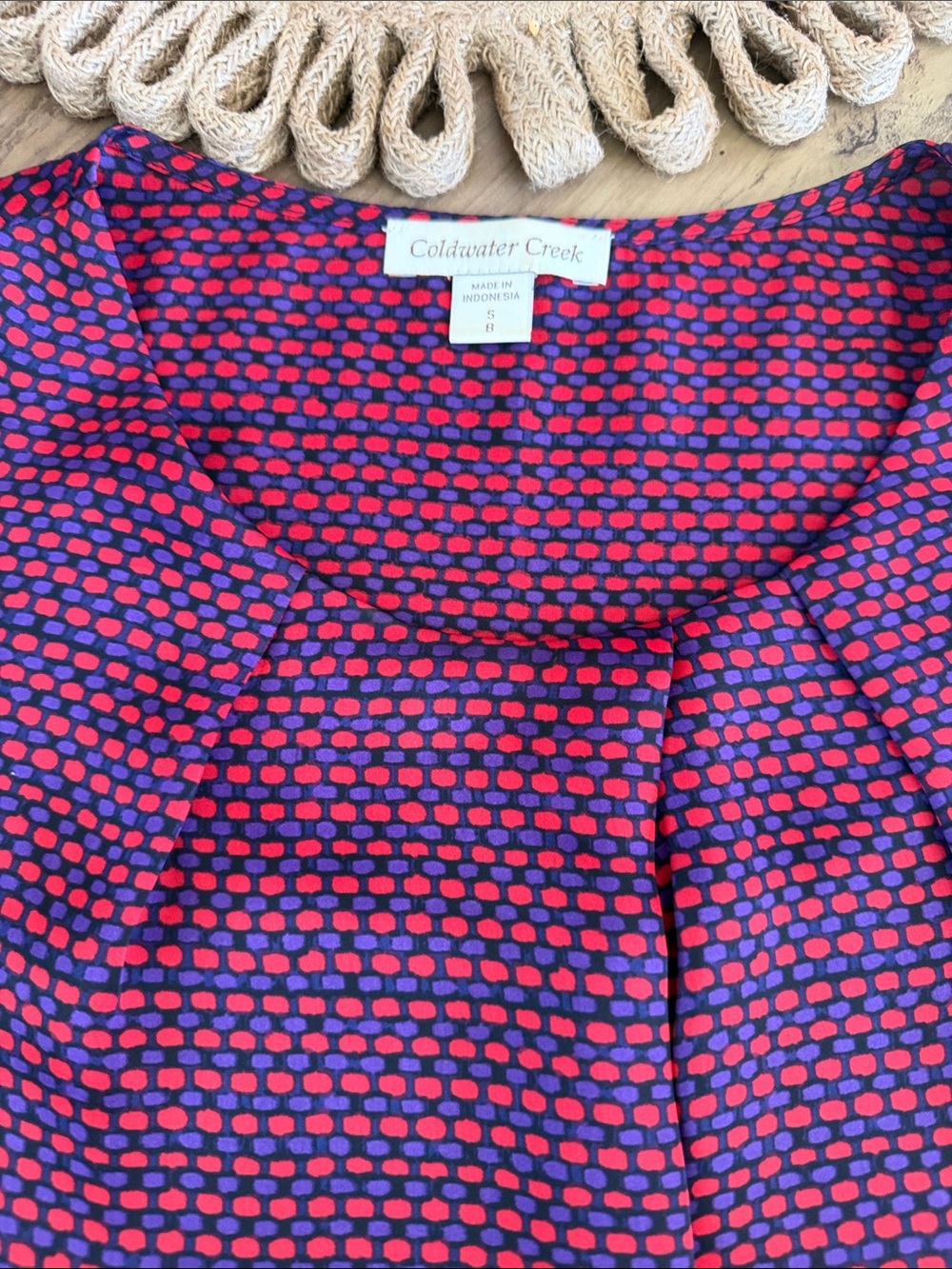 Coldwater Creek Pink and Purple Geometric Dot Tunic